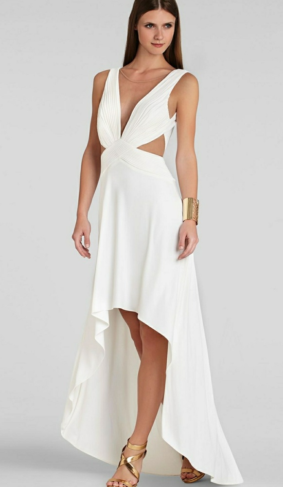 White BCBG Anastasia cutout dress